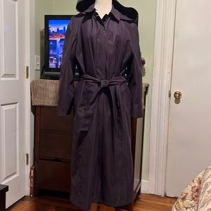 Purple London Fog maxi hoodie French coat with lining